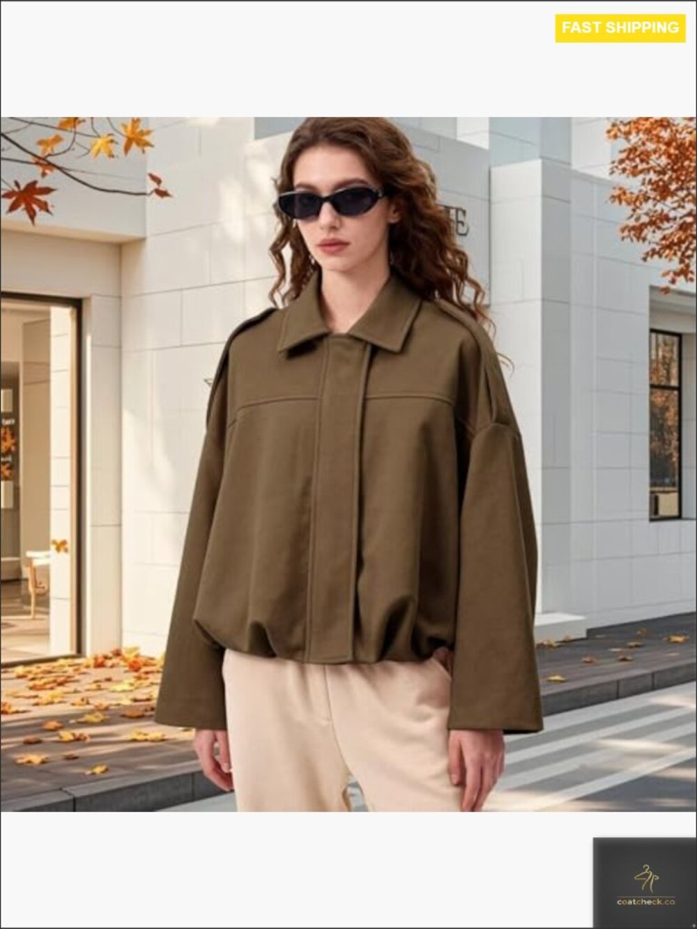 Faux Suede Bomber Jacket Oversized Batwing Zip Up Motorcycle Streetwear - Picture 5 of 5